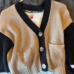 Tommy Hilfiger Tommy Jeans Black and Beige Knit Sweater